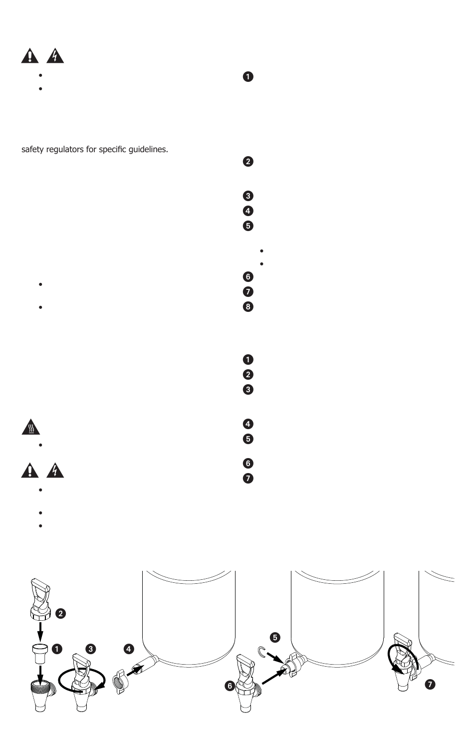 Unit set-up, Faucet assembly, Safety guidelines when using this unit | Safety guidelines when cleaning this unit | Server MNS (05550) User Manual | Page 2 / 4