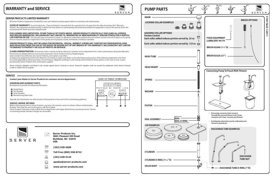 Server EZT (85899) pump v.2 User Manual | 2 pages