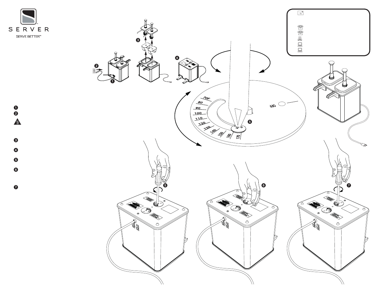 Server EZT (85899) THERMOSTATS SETTING PROCEDURE User Manual | 1 page