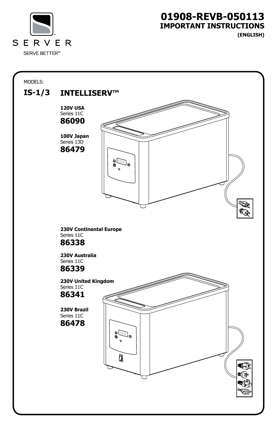 Server IS-1/3 (86090/86479/86338/86339/86341/86478) User Manual | 8 pages