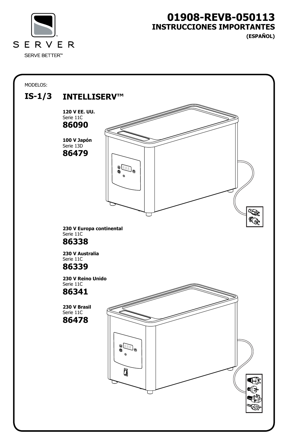 Intelliserv, Instrucciones importantes | Server IS-1/3 (86090/86479/86338/86339/86341/86478) User Manual | Page 5 / 8