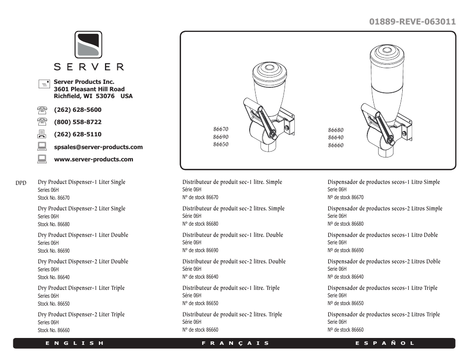 Server DPD (86680/86640/86660) User Manual | 8 pages