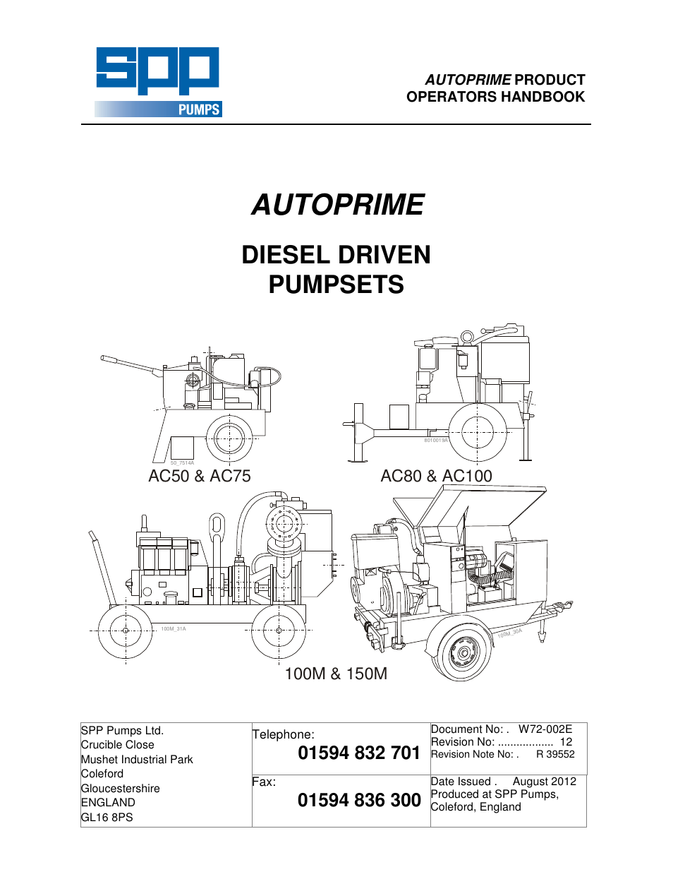 SPP Pumps Auto Prime Medium Head Open Set - AC & AL Range User Manual | 16 pages