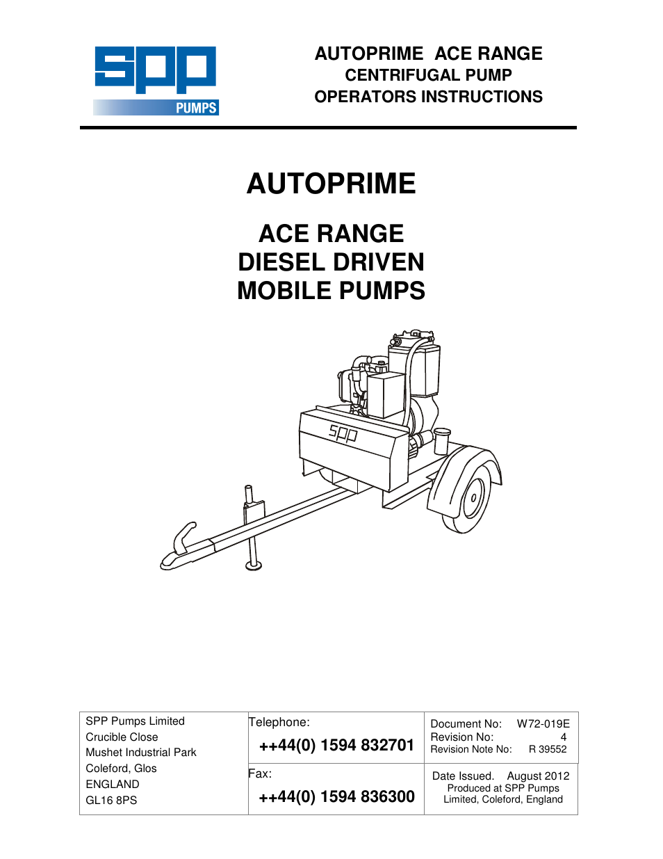 SPP Pumps Auto Prime Medium Head Open Set - ACE Range User Manual | 12 pages