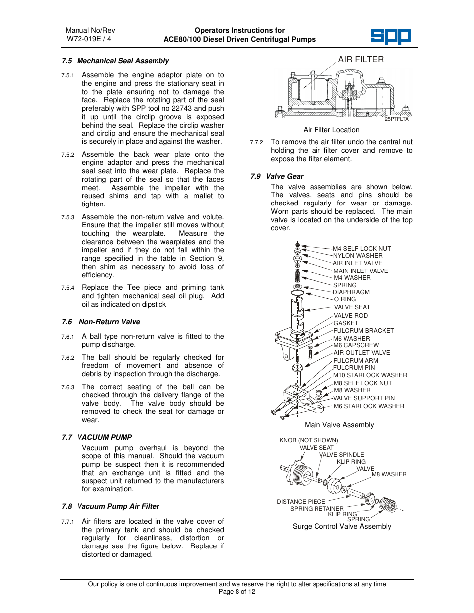 SPP Pumps Auto Prime Medium Head Open Set - ACE Range User Manual | Page 8 / 12