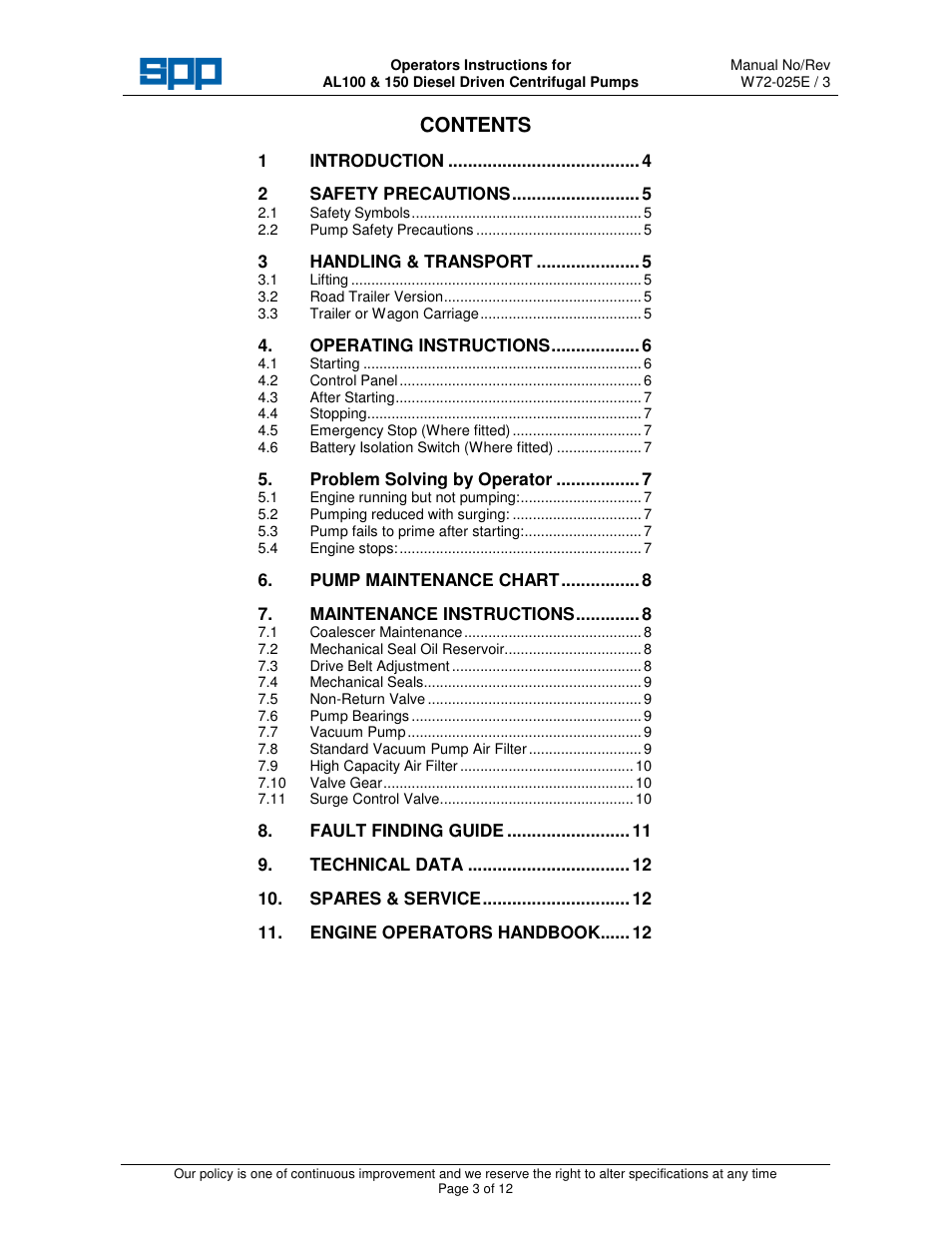 SPP Pumps Auto Prime Medium Head Open Set - AL Range User Manual | Page 3 / 12