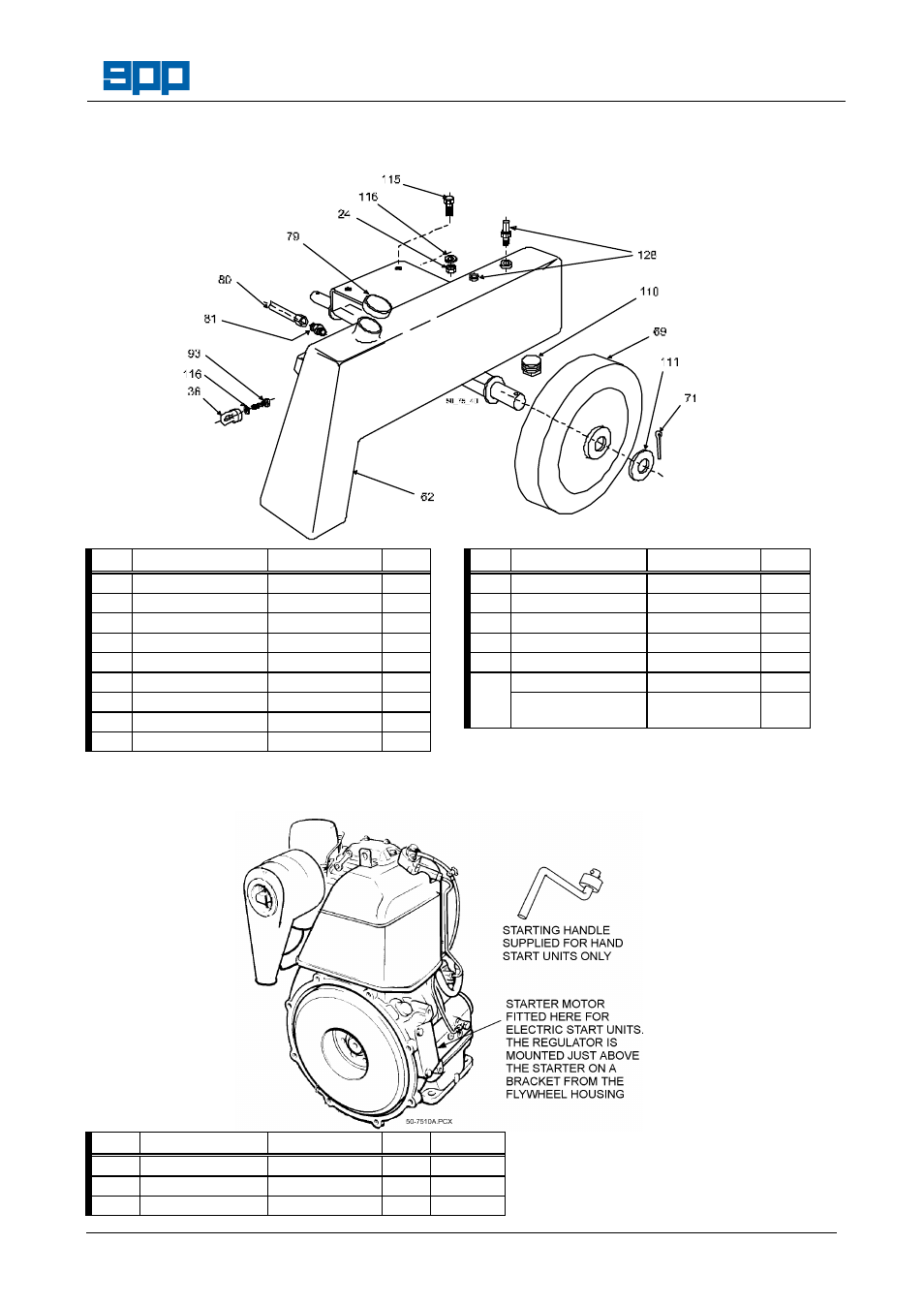 Chassis & fuel tank, Engine | SPP Pumps Auto Prime Medium Head Open Set - AC50-75 Workshop Manual User Manual | Page 7 / 10