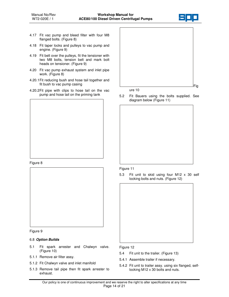 SPP Pumps Auto Prime Medium Head Open Set ACE80-100 Workshop Manual User Manual | Page 14 / 21