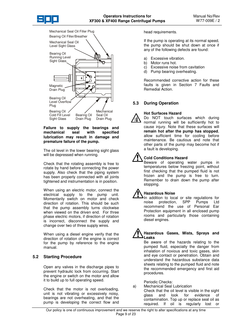 SPP Pumps Auto Prime - High Flow Range XF300 & 400 User Manual | Page 9 / 23