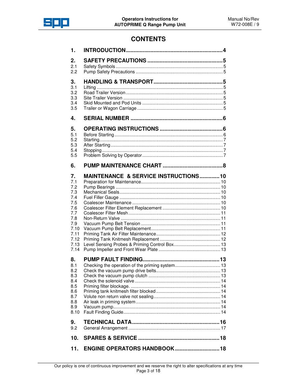 SPP Pumps Auto Prime Q Series - QI200 User Manual | Page 3 / 18