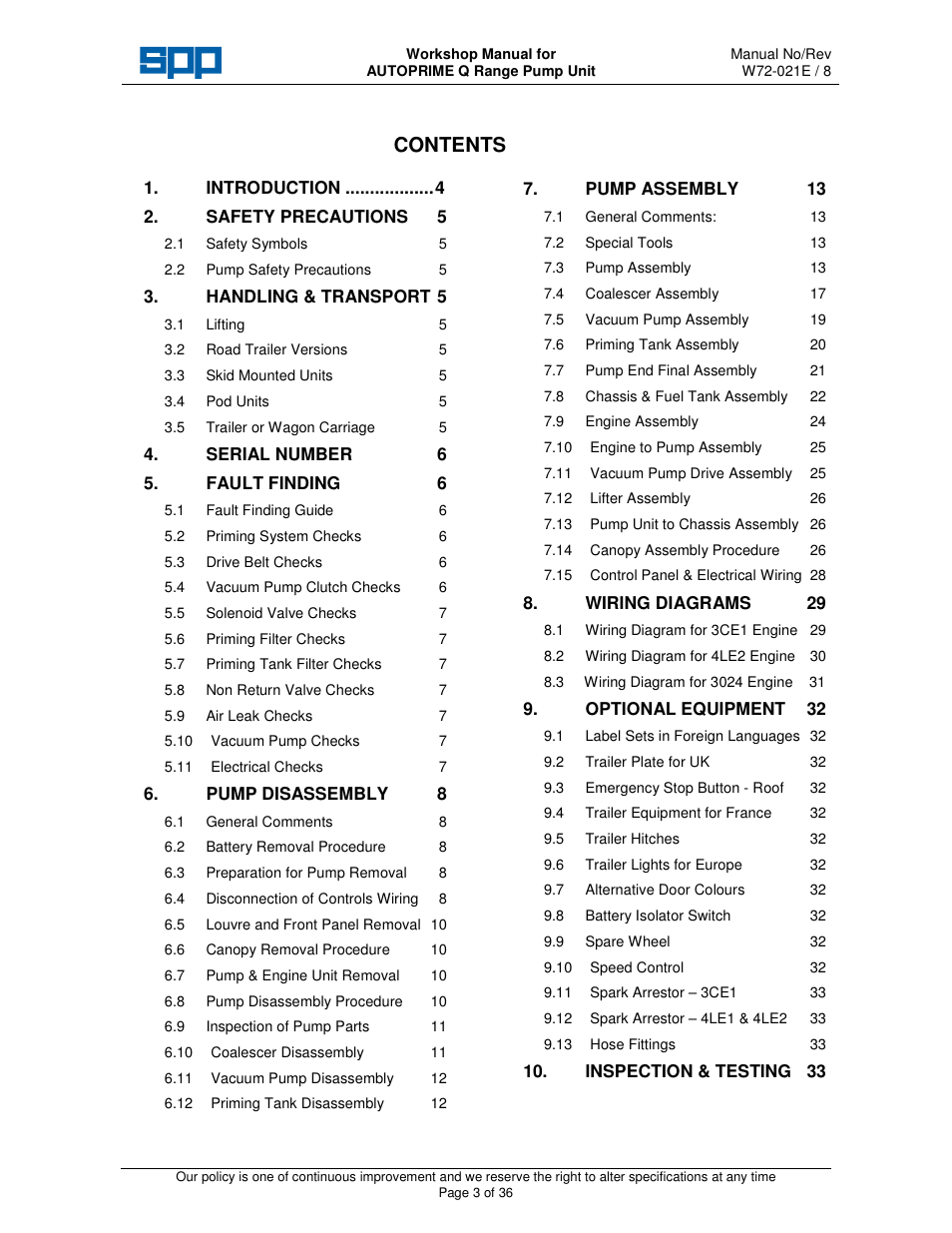 SPP Pumps Auto Prime Q Series - Workshop Manual User Manual | Page 3 / 36