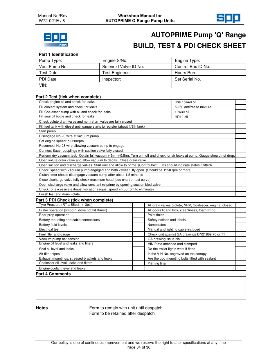 SPP Pumps Auto Prime Q Series - Workshop Manual User Manual | Page 34 / 36