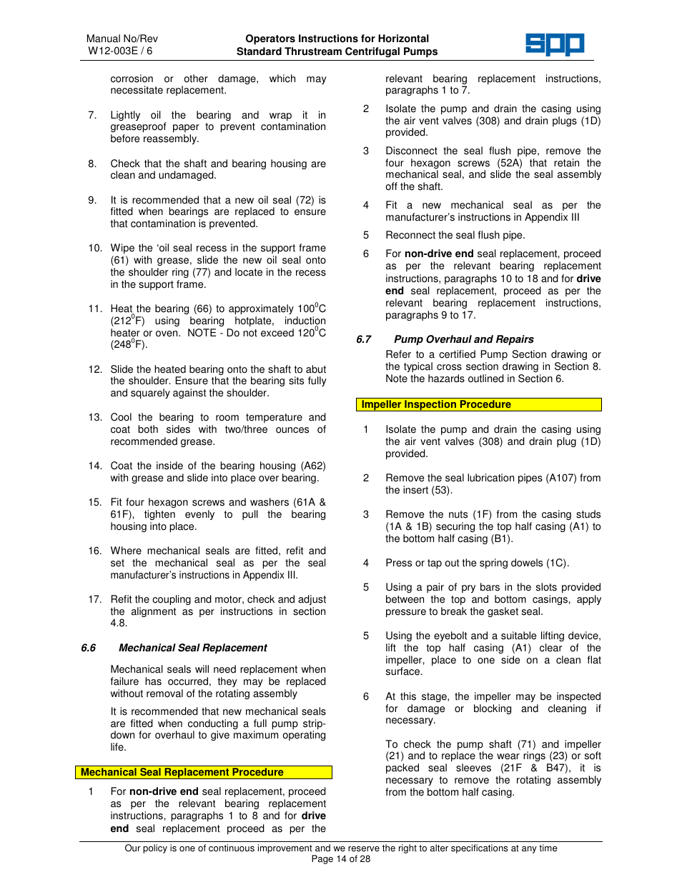 SPP Pumps Thrustream User Manual | Page 14 / 29