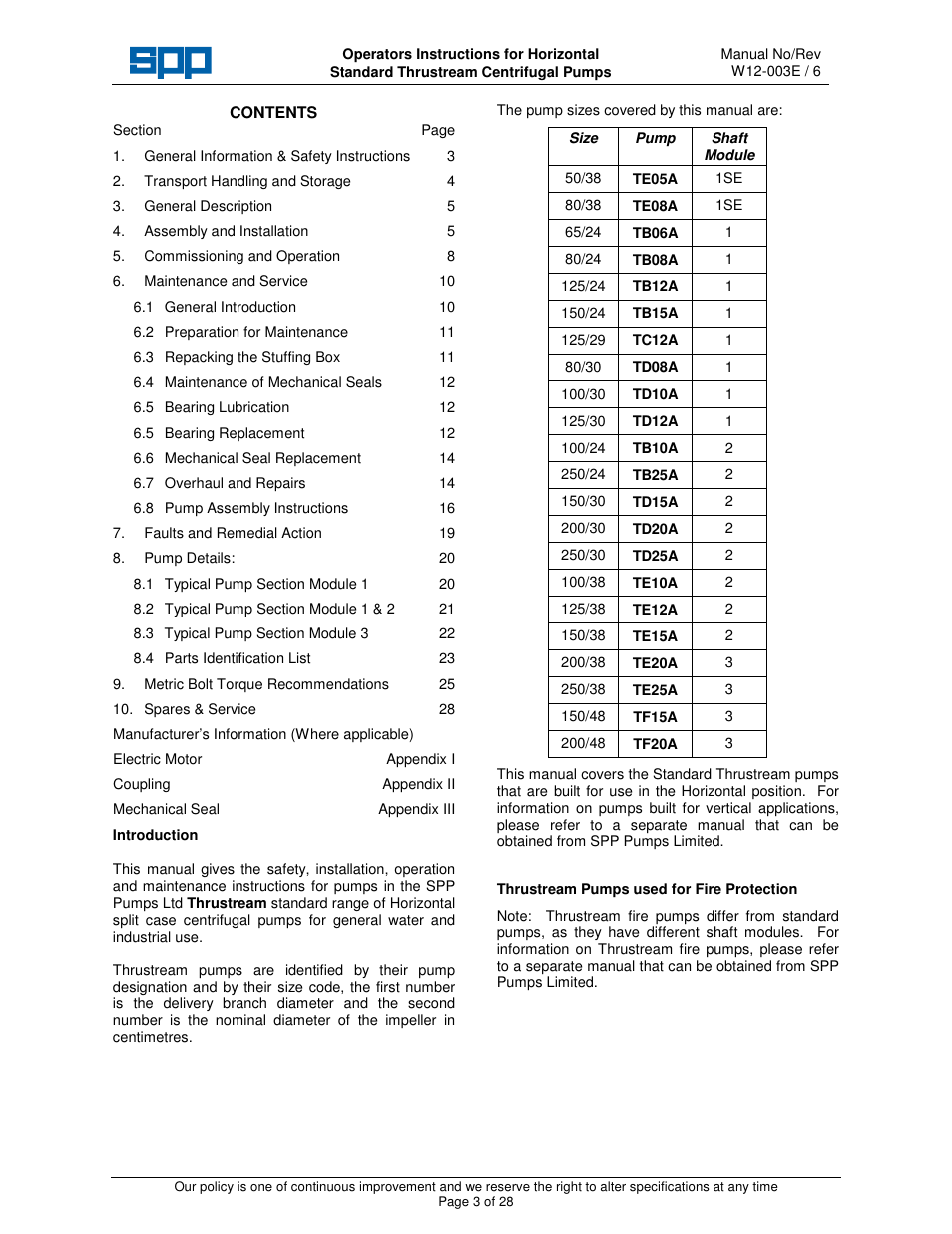 SPP Pumps Thrustream User Manual | Page 3 / 29