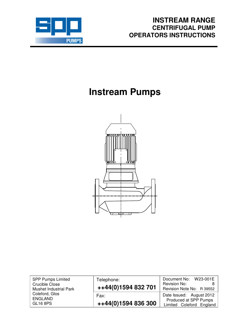 SPP Pumps Instream User Manual | 16 pages