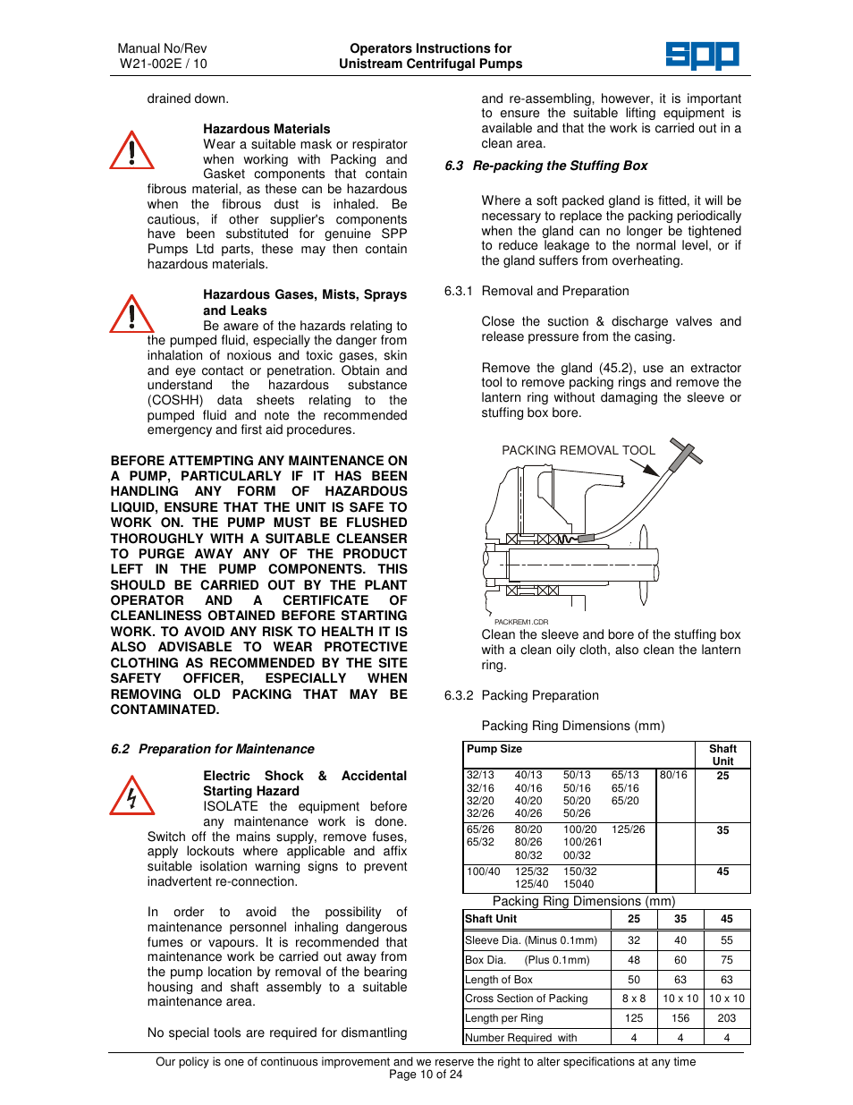 SPP Pumps Unistream User Manual | Page 10 / 24