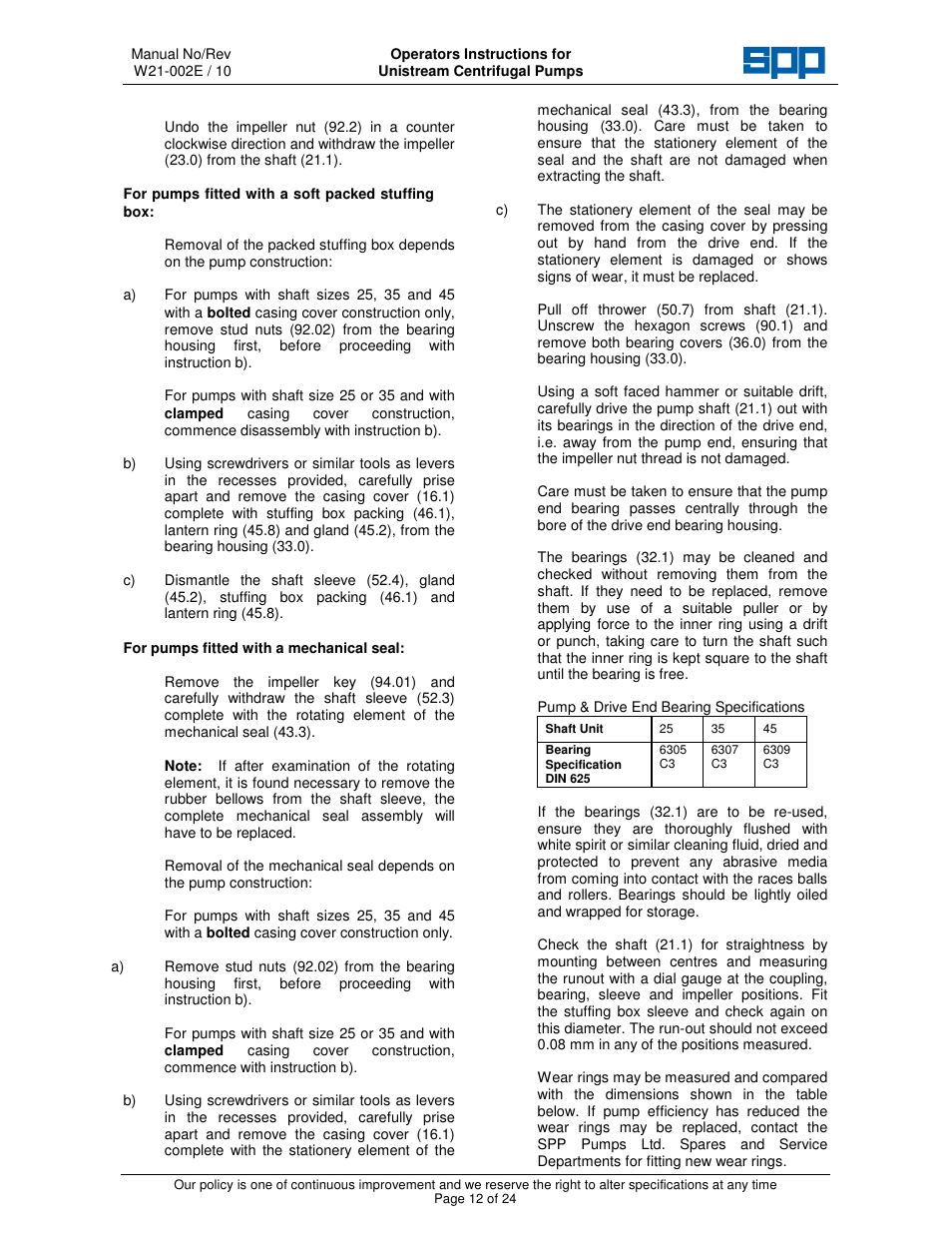 SPP Pumps Unistream User Manual | Page 12 / 24