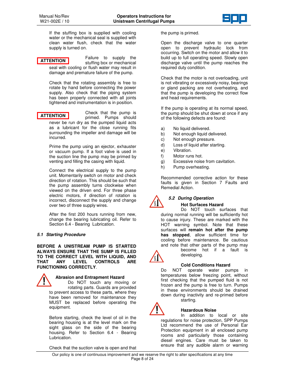 SPP Pumps Unistream User Manual | Page 8 / 24