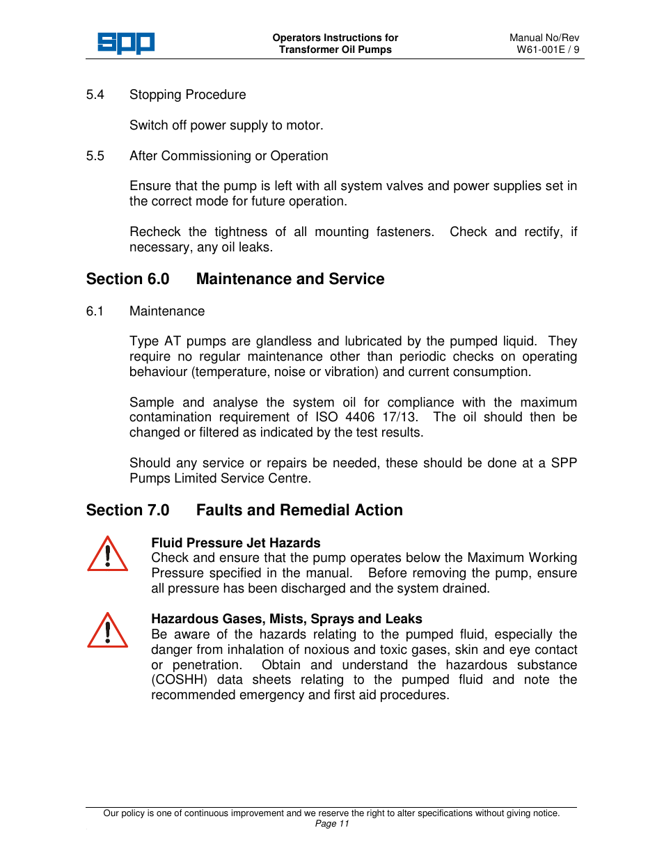 SPP Pumps Transformer Oil Pumps User Manual | Page 13 / 16