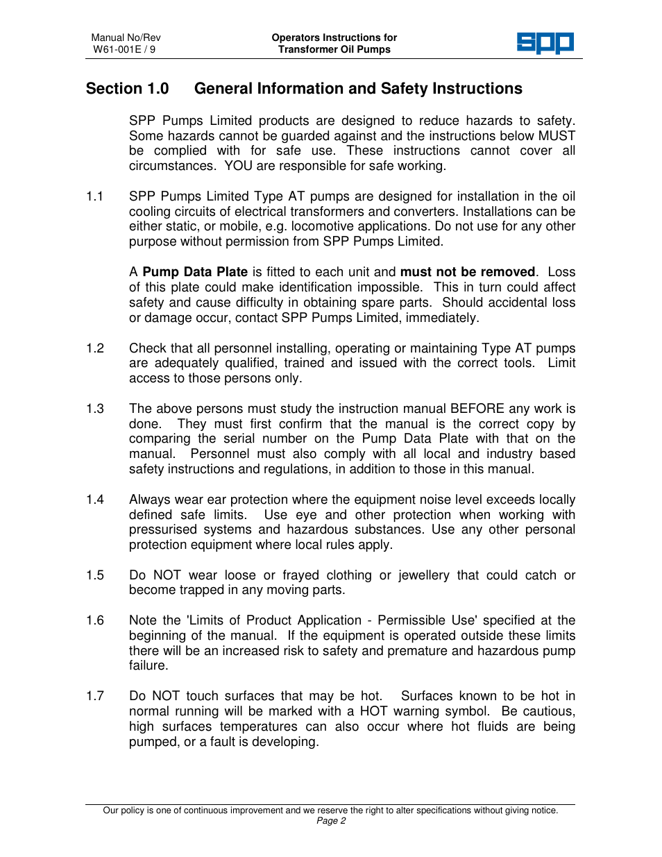 SPP Pumps Transformer Oil Pumps User Manual | Page 4 / 16