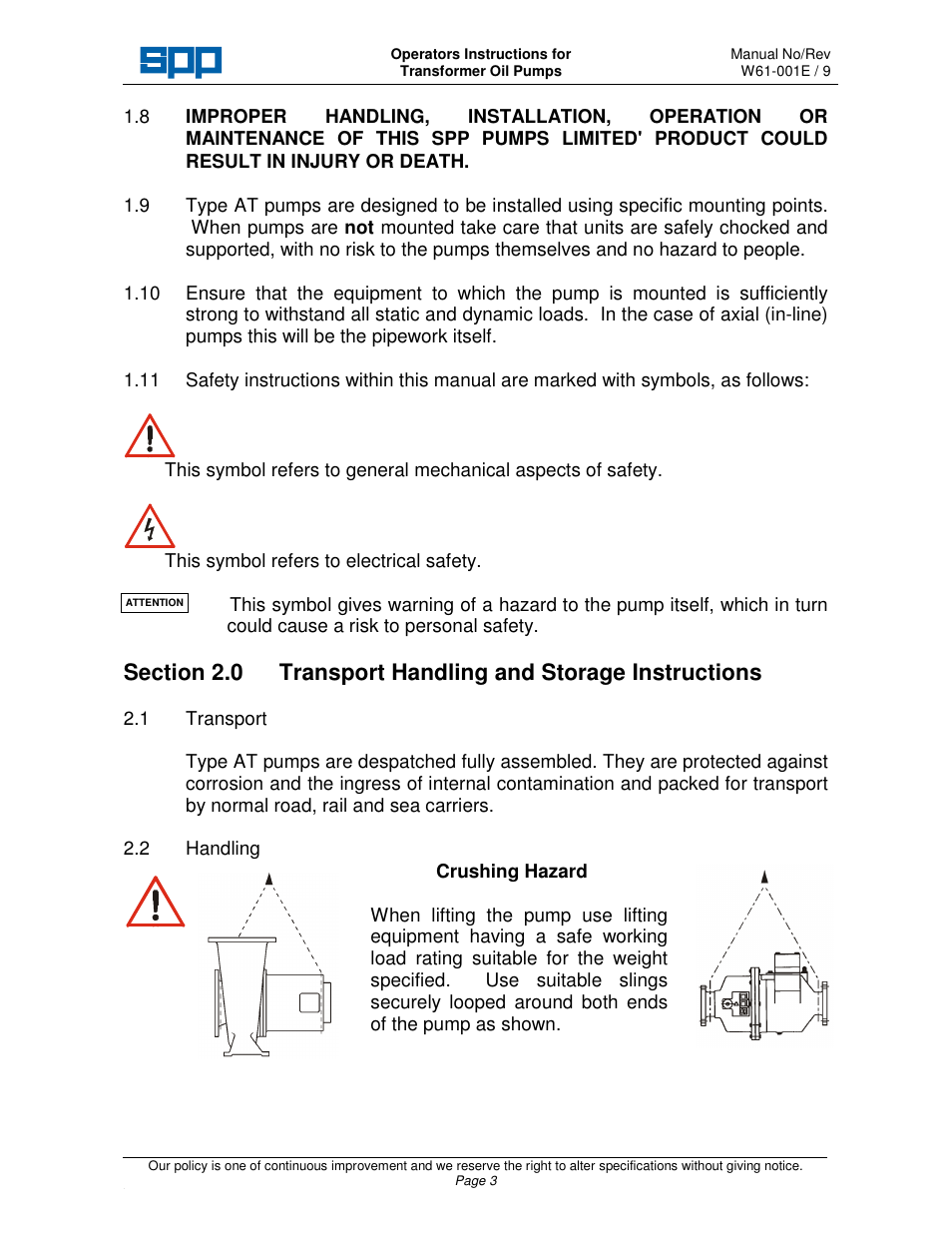 SPP Pumps Transformer Oil Pumps User Manual | Page 5 / 16