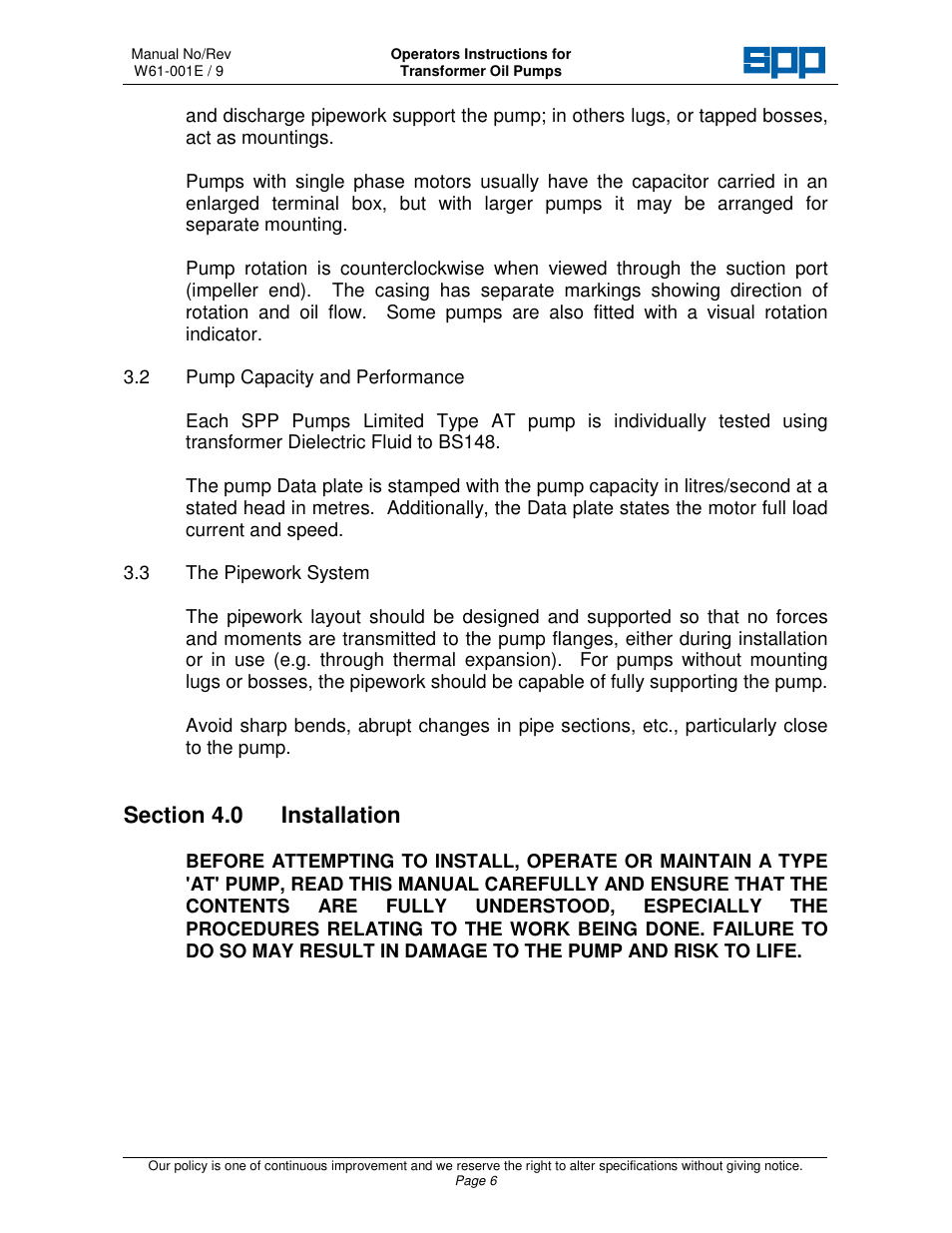 SPP Pumps Transformer Oil Pumps User Manual | Page 8 / 16
