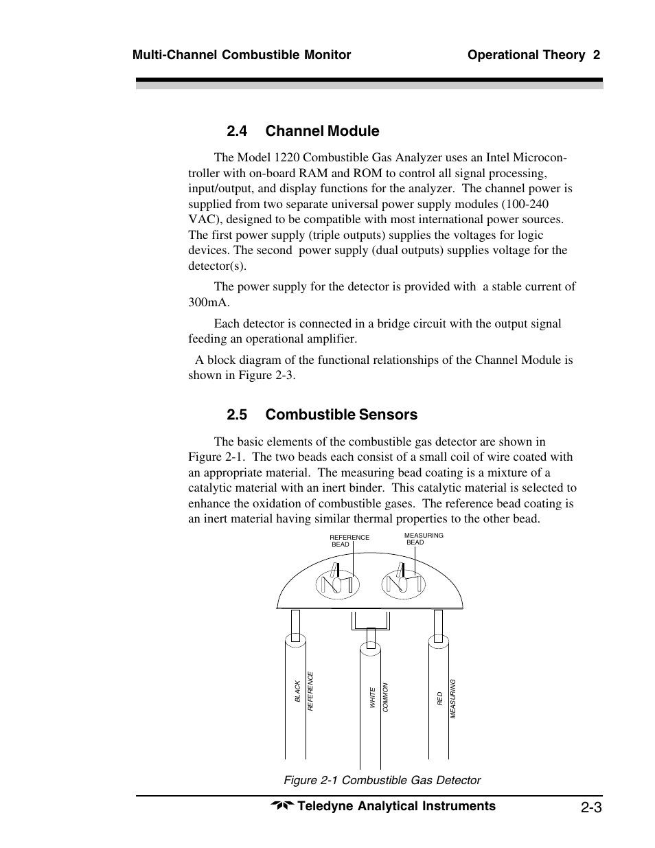 4 channel module, 5 combustible sensors | Teledyne 1220 - Multipoint flammable gas and vapor detection system User Manual | Page 13 / 50