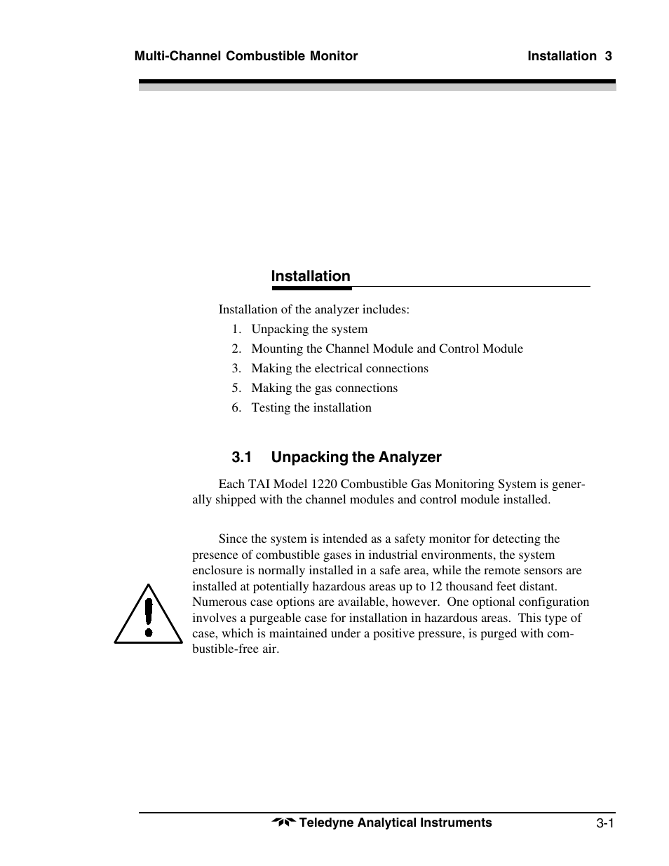 Teledyne 1220 - Multipoint flammable gas and vapor detection system User Manual | Page 19 / 50
