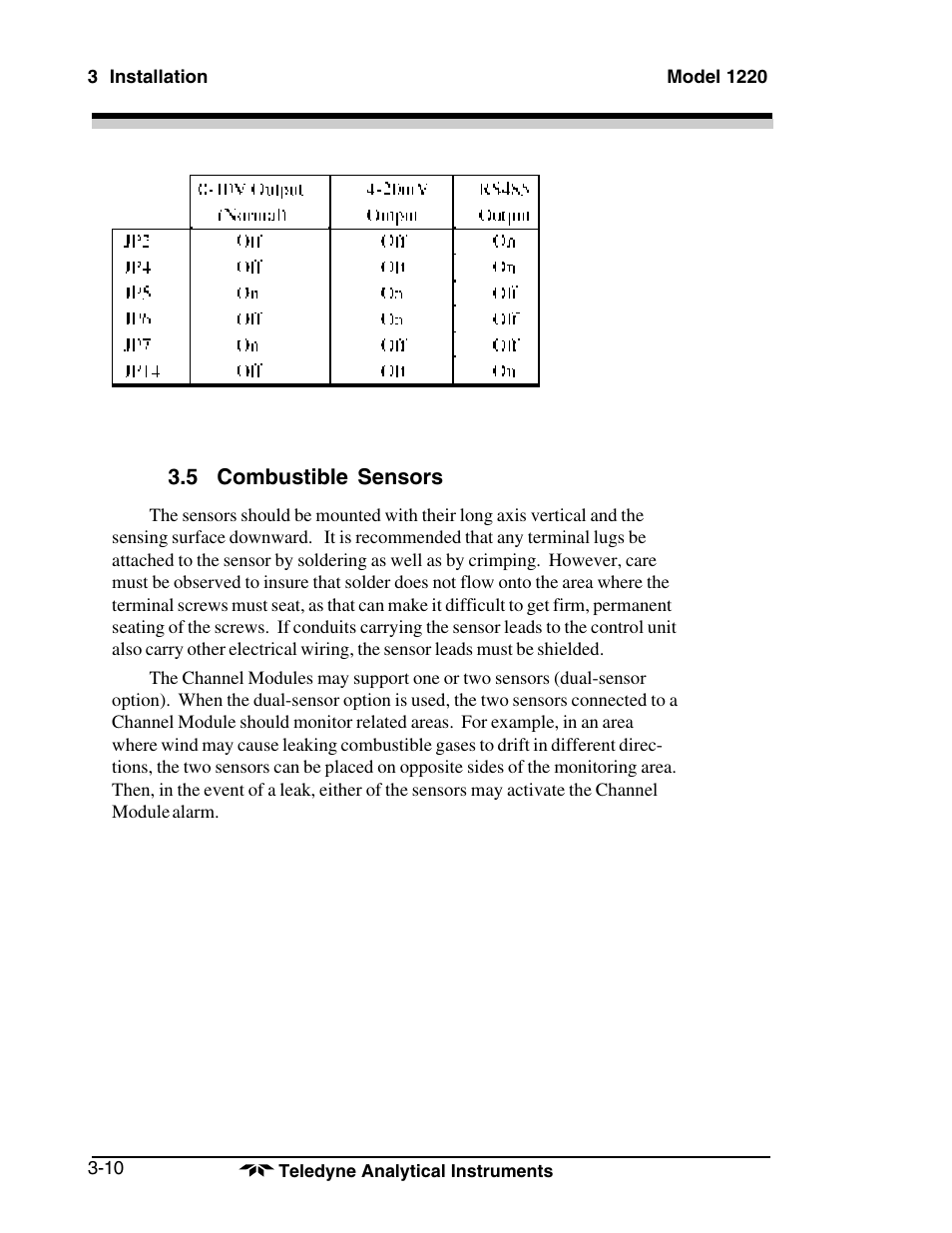 Teledyne 1220 - Multipoint flammable gas and vapor detection system User Manual | Page 28 / 50