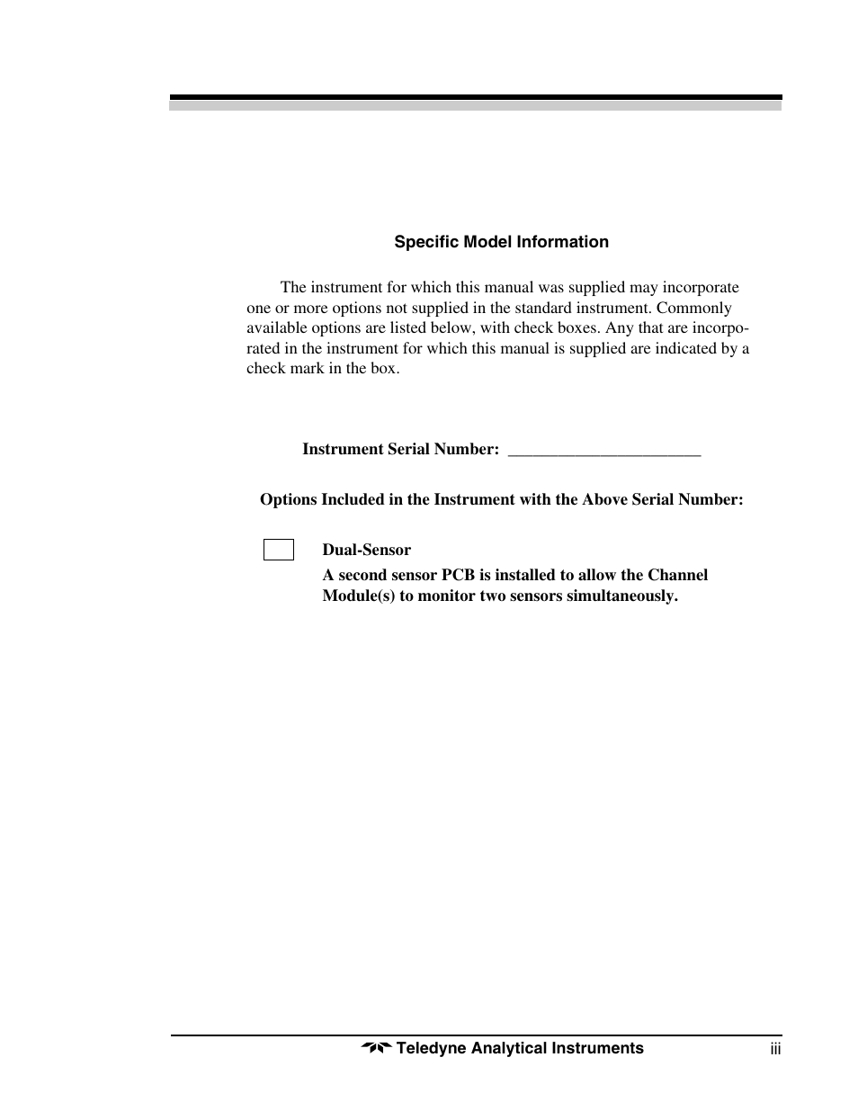 Teledyne 1220 - Multipoint flammable gas and vapor detection system User Manual | Page 3 / 50