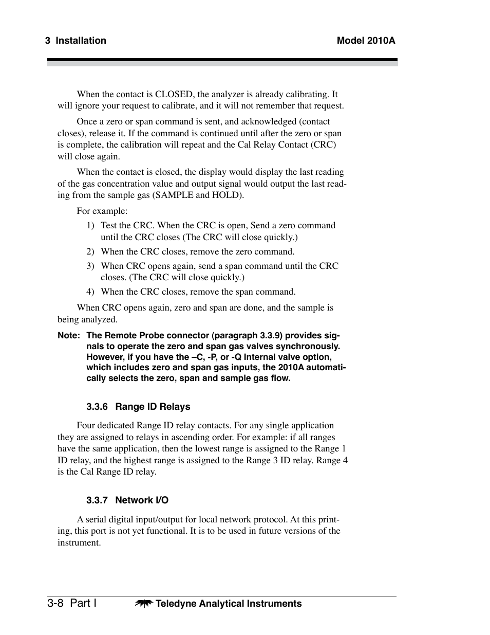 Teledyne 2010A - Split architecture thermal conductivity analyzer User Manual | Page 30 / 110