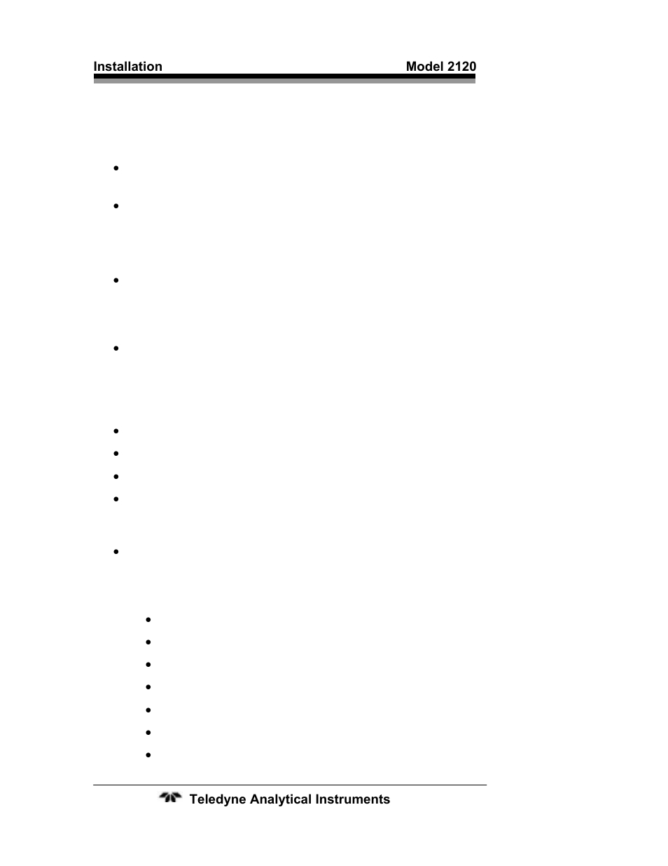 Teledyne 2120 - Trace Nitrogen in Argon Analyzer User Manual | Page 34 / 66