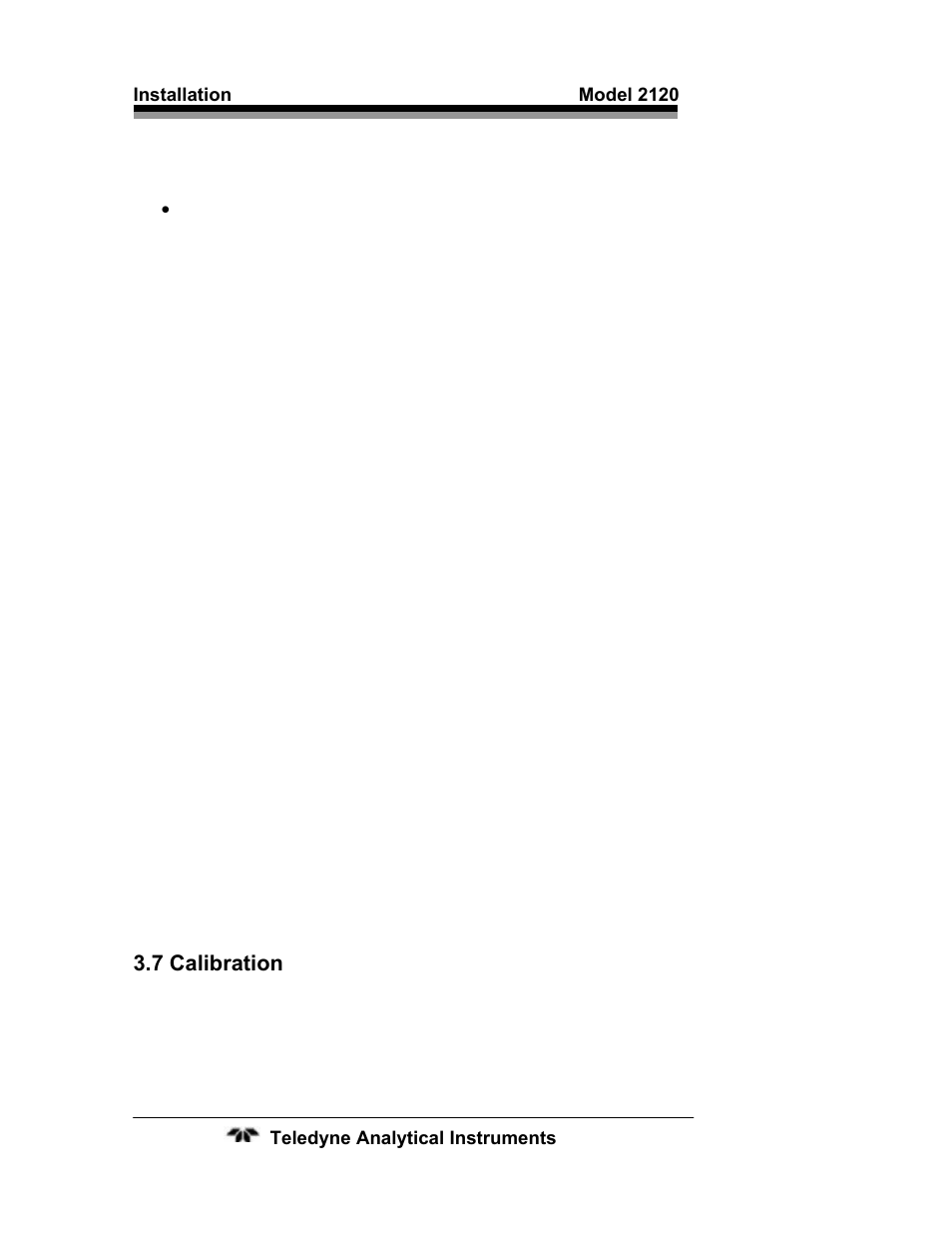 7 calibration, 7 calibration 26 | Teledyne 2120 - Trace Nitrogen in Argon Analyzer User Manual | Page 36 / 66
