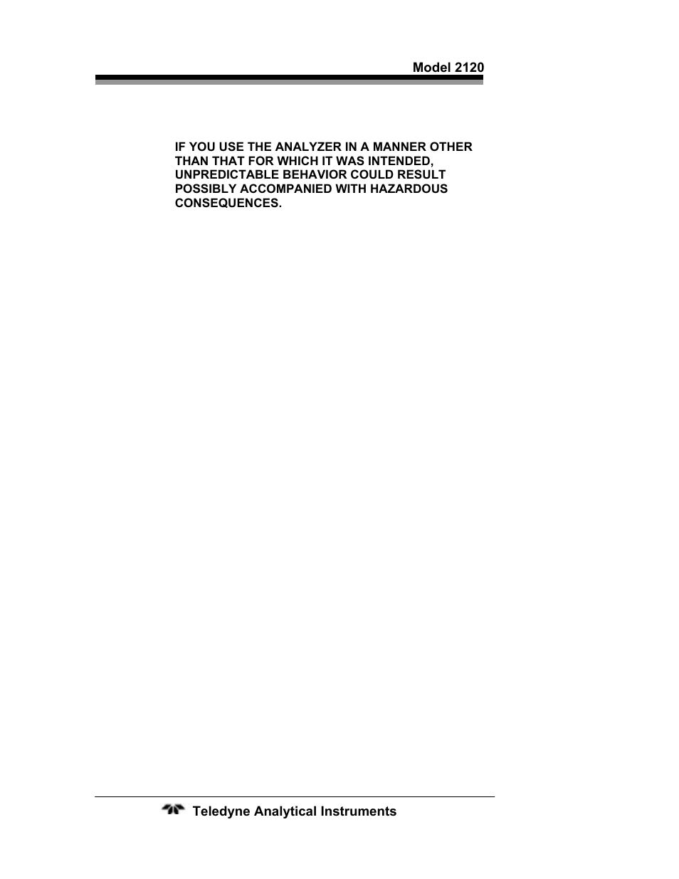 Teledyne 2120 - Trace Nitrogen in Argon Analyzer User Manual | Page 4 / 66