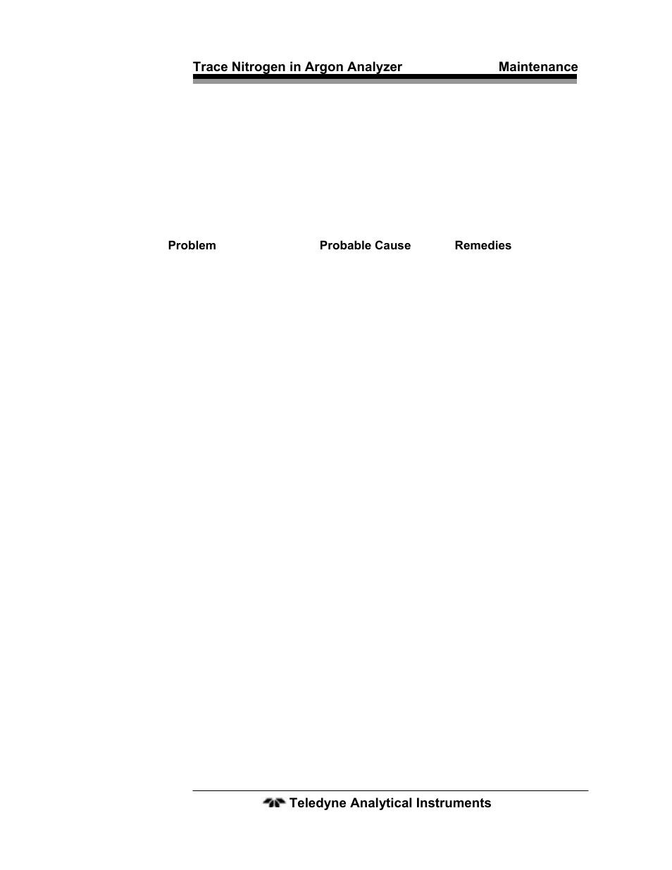 Teledyne 2120 - Trace Nitrogen in Argon Analyzer User Manual | Page 49 / 66
