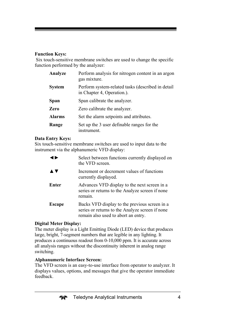 Teledyne 2120XL - Trace Nitrogen Analyzer User Manual | Page 16 / 85