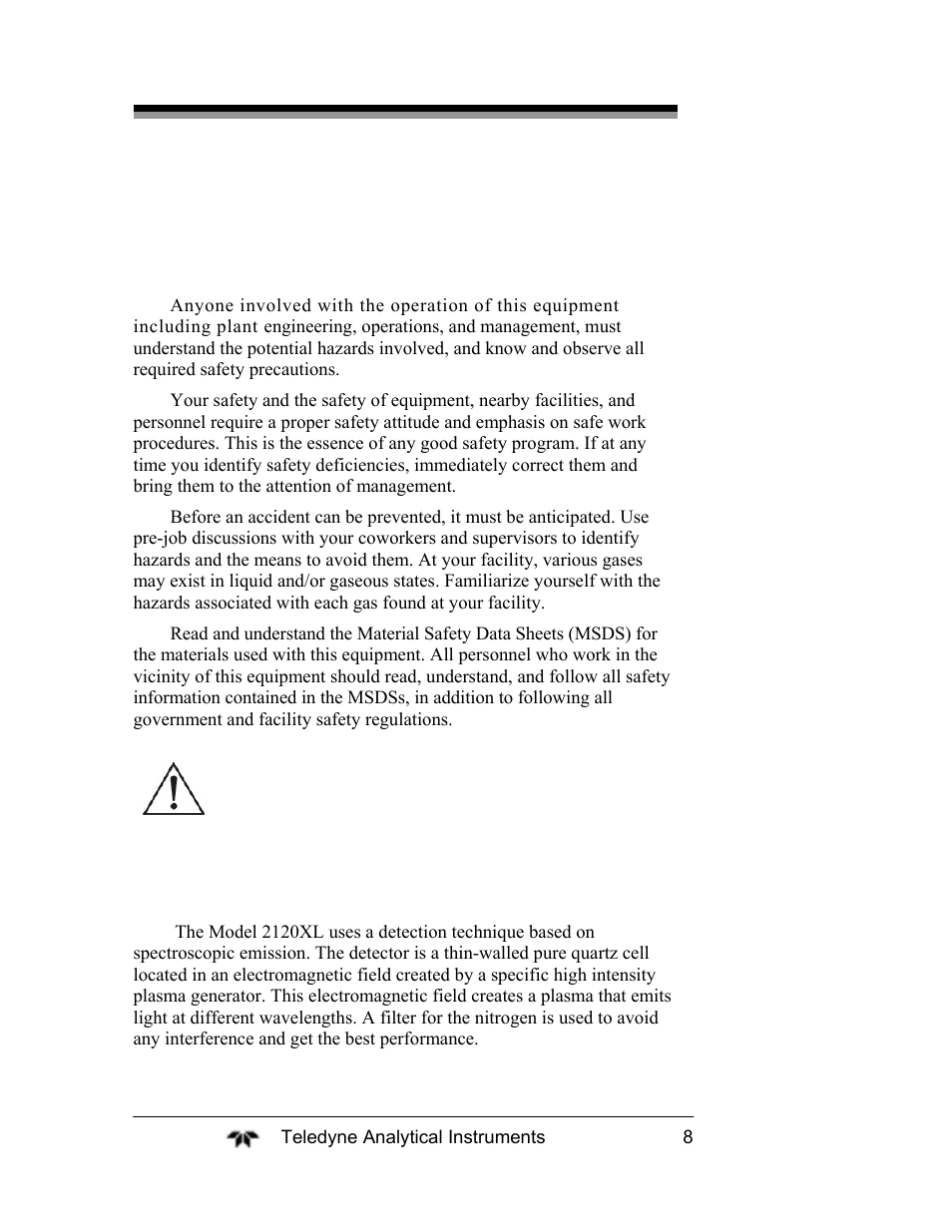 Teledyne 2120XL - Trace Nitrogen Analyzer User Manual | Page 20 / 85