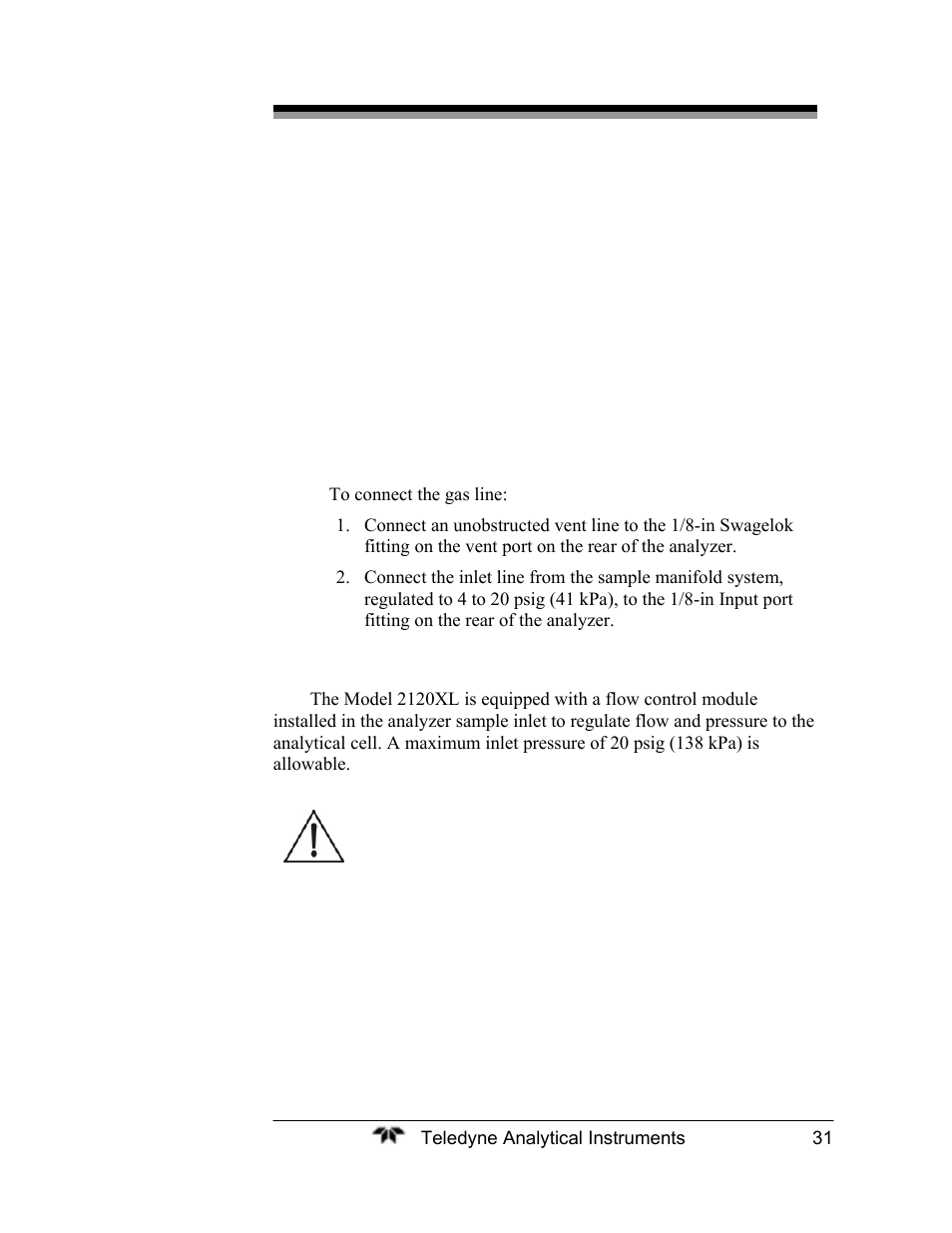 7 purging | Teledyne 2120XL - Trace Nitrogen Analyzer User Manual | Page 43 / 85