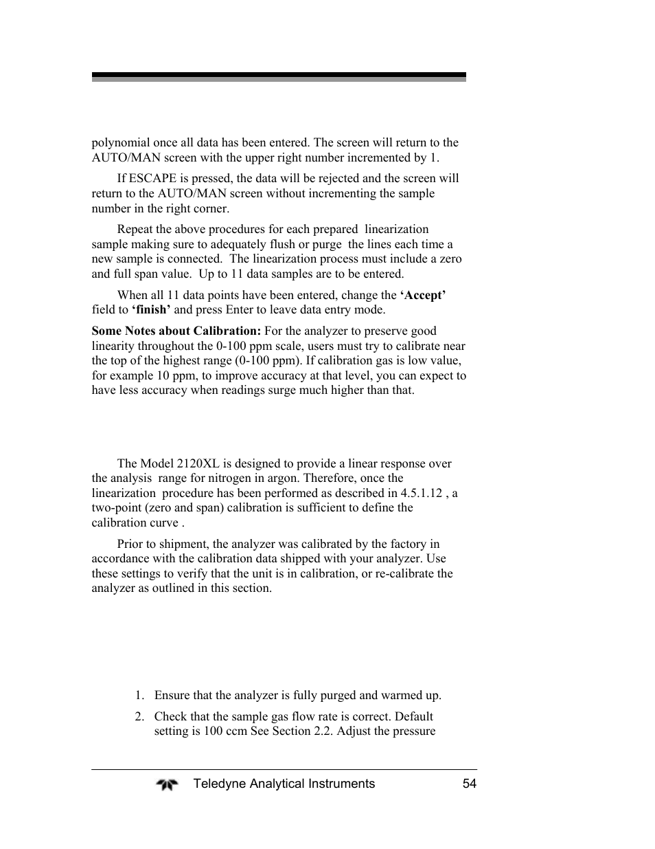 Teledyne 2120XL - Trace Nitrogen Analyzer User Manual | Page 66 / 85