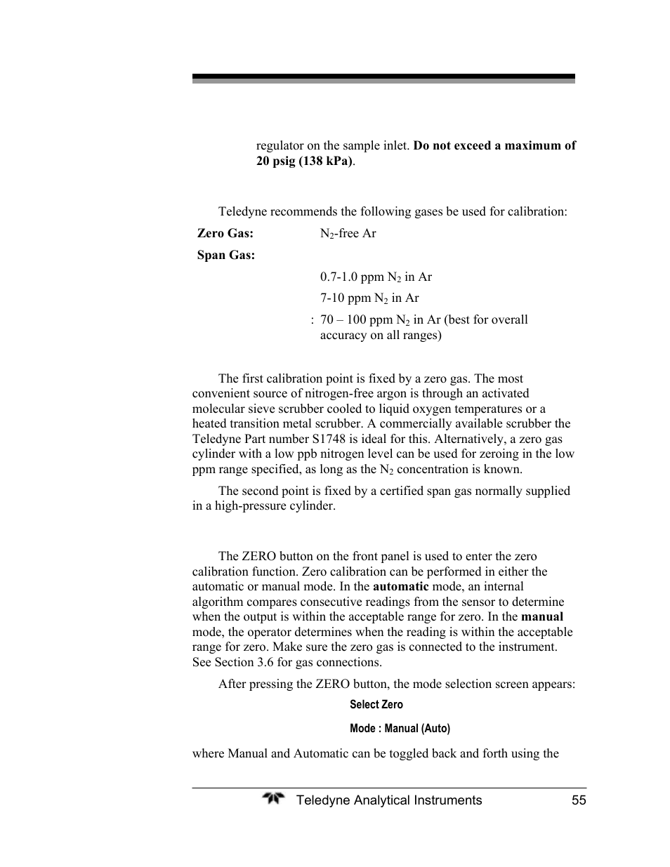Teledyne 2120XL - Trace Nitrogen Analyzer User Manual | Page 67 / 85