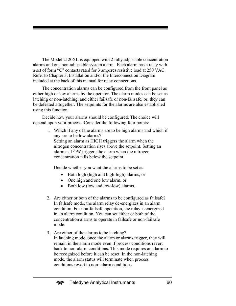 Teledyne 2120XL - Trace Nitrogen Analyzer User Manual | Page 72 / 85