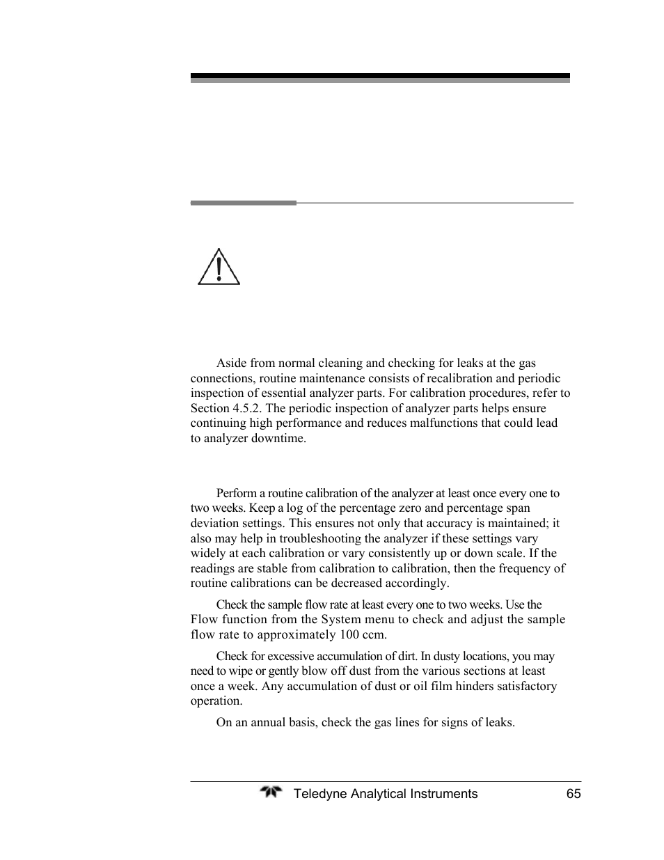 Maintenance | Teledyne 2120XL - Trace Nitrogen Analyzer User Manual | Page 77 / 85