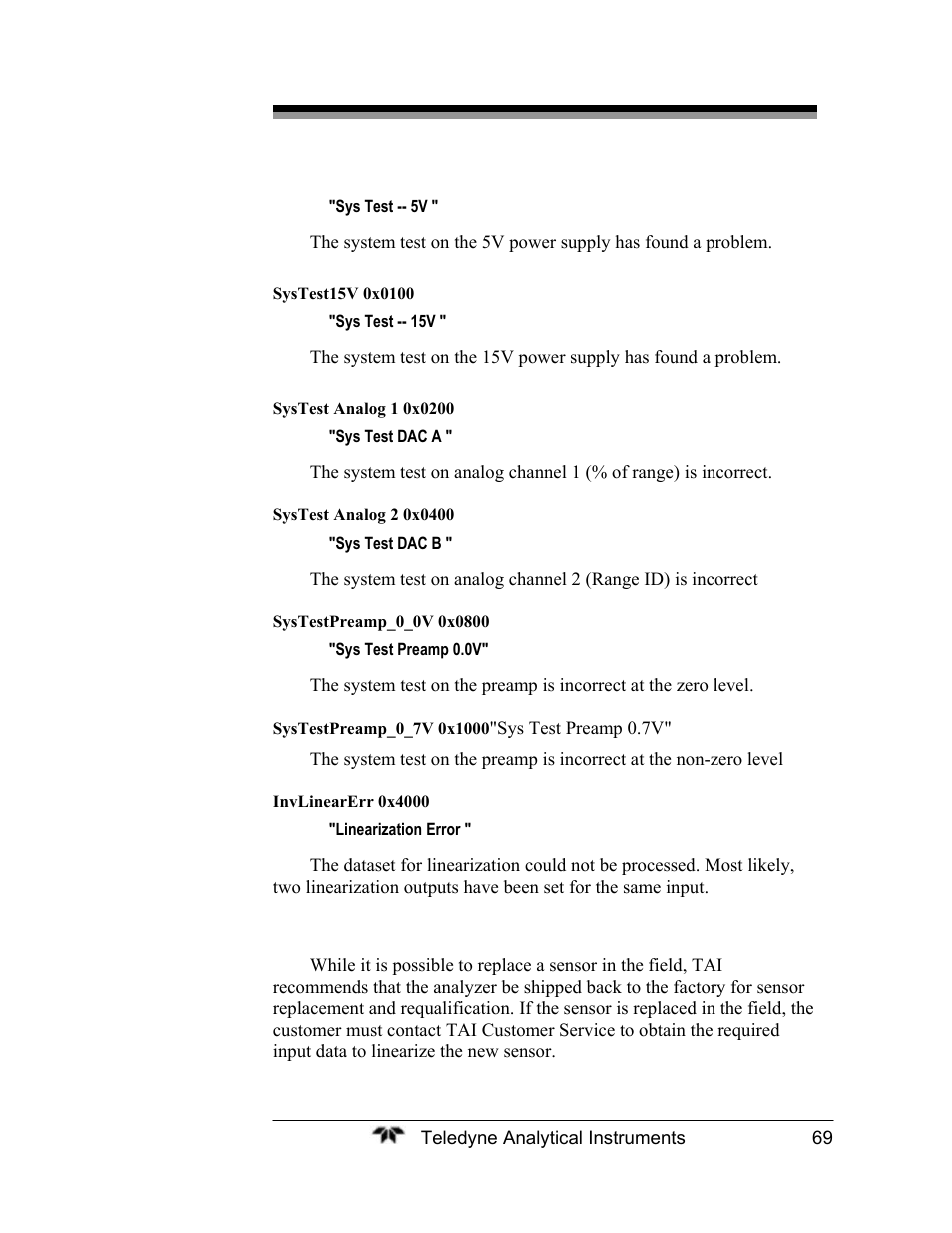 Teledyne 2120XL - Trace Nitrogen Analyzer User Manual | Page 81 / 85