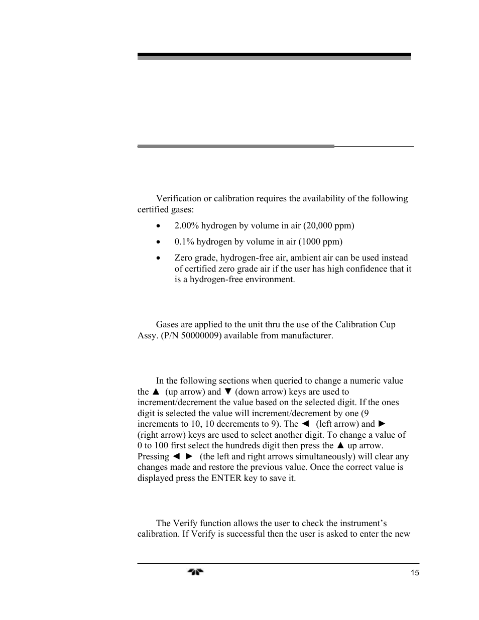 Field verification and calibration | Teledyne 2240 - Portable Handheld Hydrogen Leak Detector, 3rd generation (revision 2/29/08) User Manual | Page 25 / 40