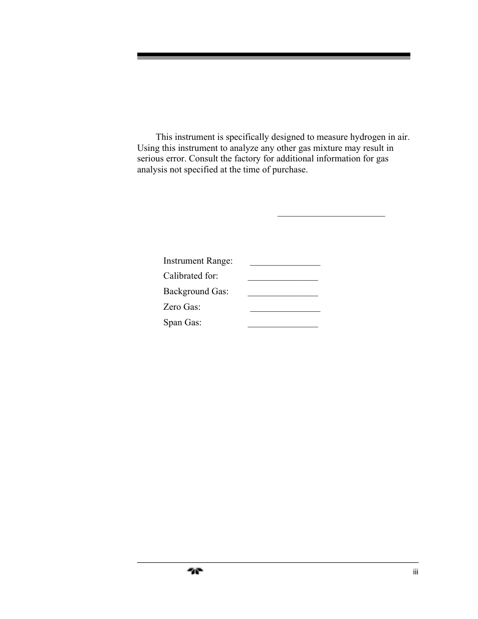 Specific model information | Teledyne 2240 - Portable Handheld Hydrogen Leak Detector, 3rd generation (revision 2/29/08) User Manual | Page 3 / 40