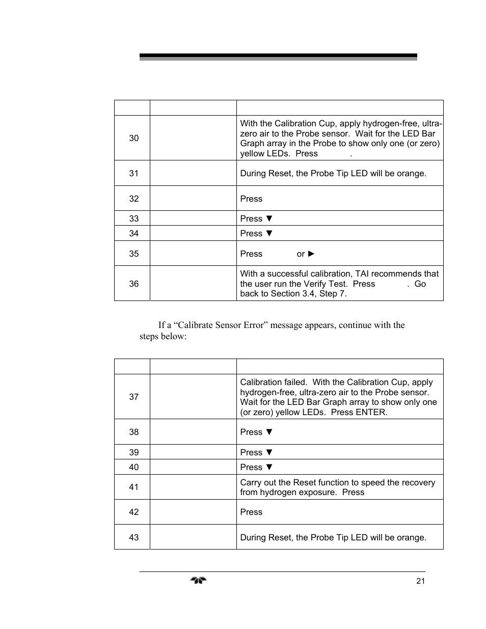 Teledyne 2240 - Portable Handheld Hydrogen Leak Detector, 3rd generation (revision 2/29/08) User Manual | Page 31 / 40