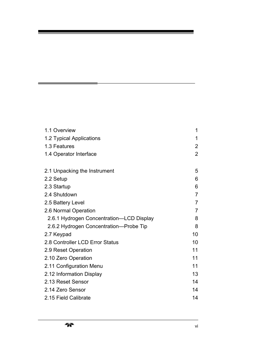 Teledyne 2240 - Portable Handheld Hydrogen Leak Detector, 3rd generation (revision 2/29/08) User Manual | Page 6 / 40