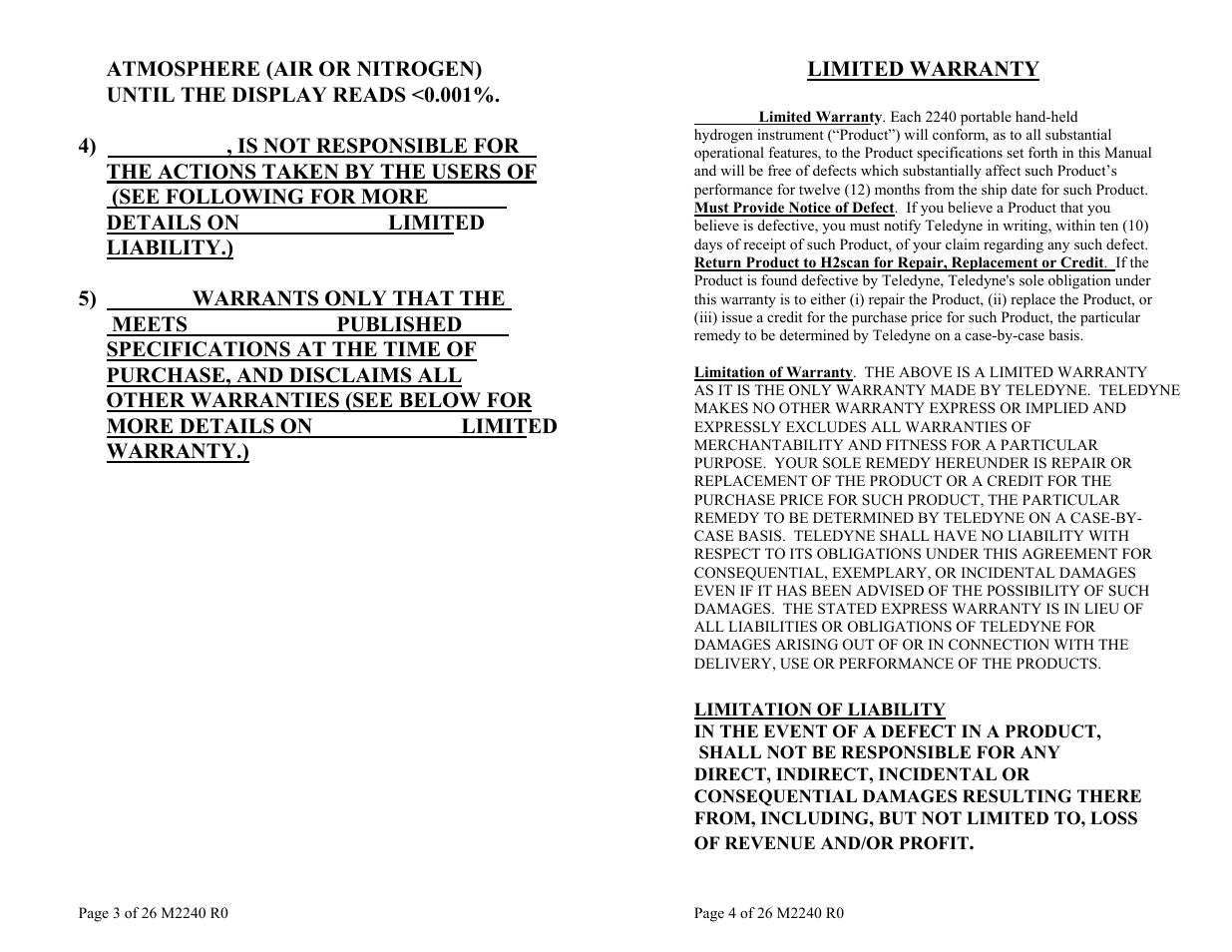 Teledyne 2240 – Portable Handheld Hydrogen Leak Detector, 2nd generation User Manual | Page 2 / 13