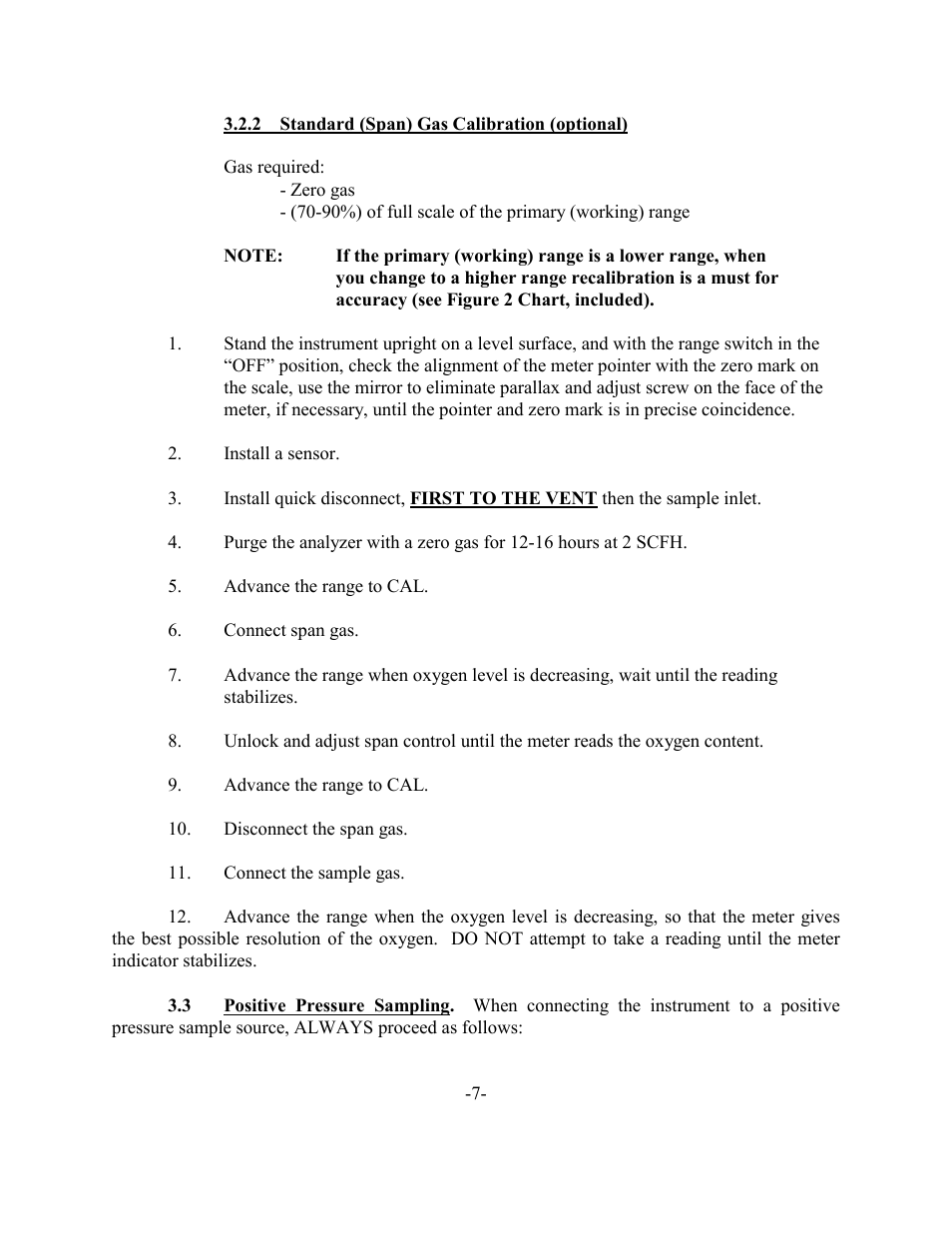 Teledyne 311 - Portable trace oxygen analyzer User Manual | Page 10 / 19