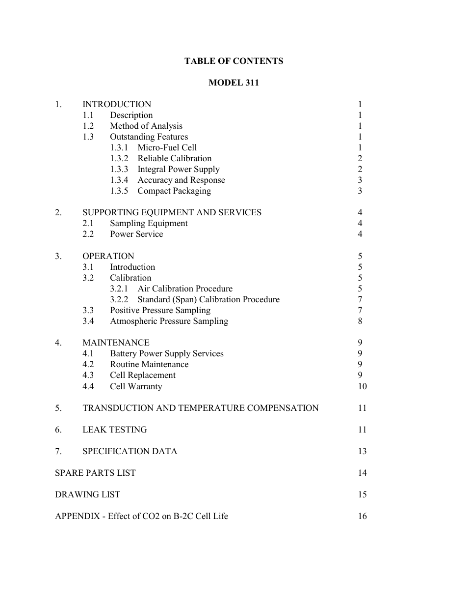 Teledyne 311 - Portable trace oxygen analyzer User Manual | Page 3 / 19